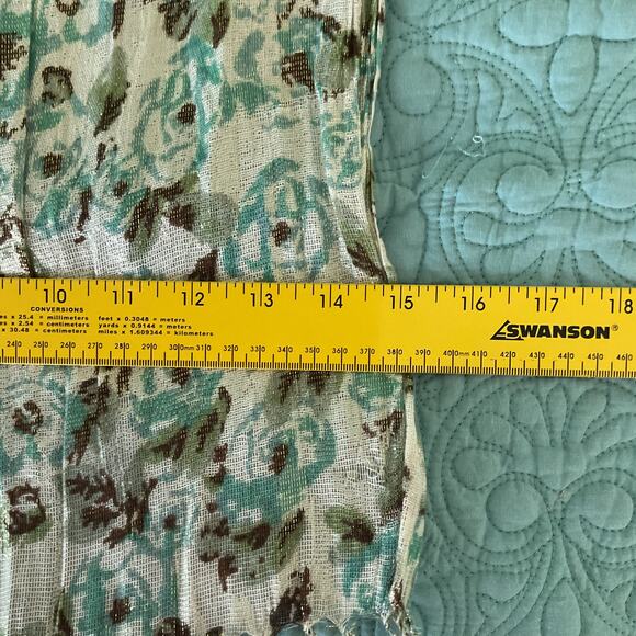 Charming Charlie Womens Tassel Rectangle Multicolor Scarf Floral Print 76 x 15 - Picture 8 of 8